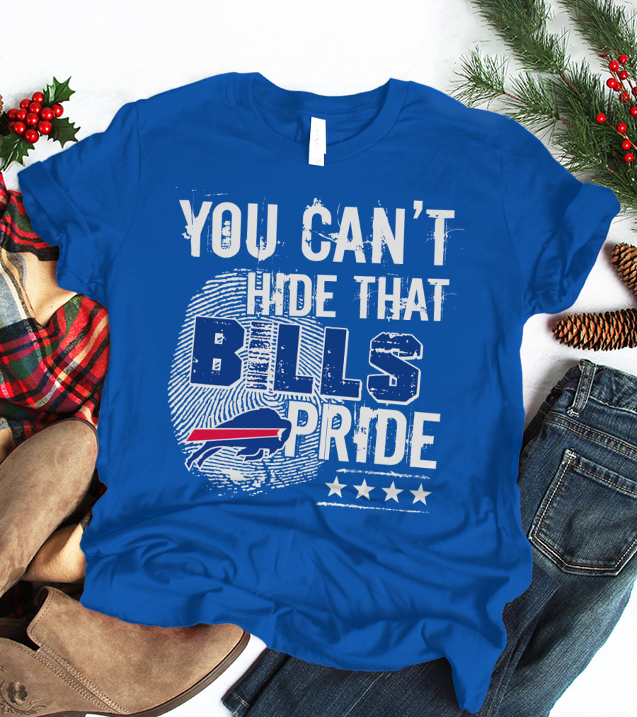 You Can't Hide That Bills Pride Buffalo Bills Logo Fingerprint Stars T-Shirt