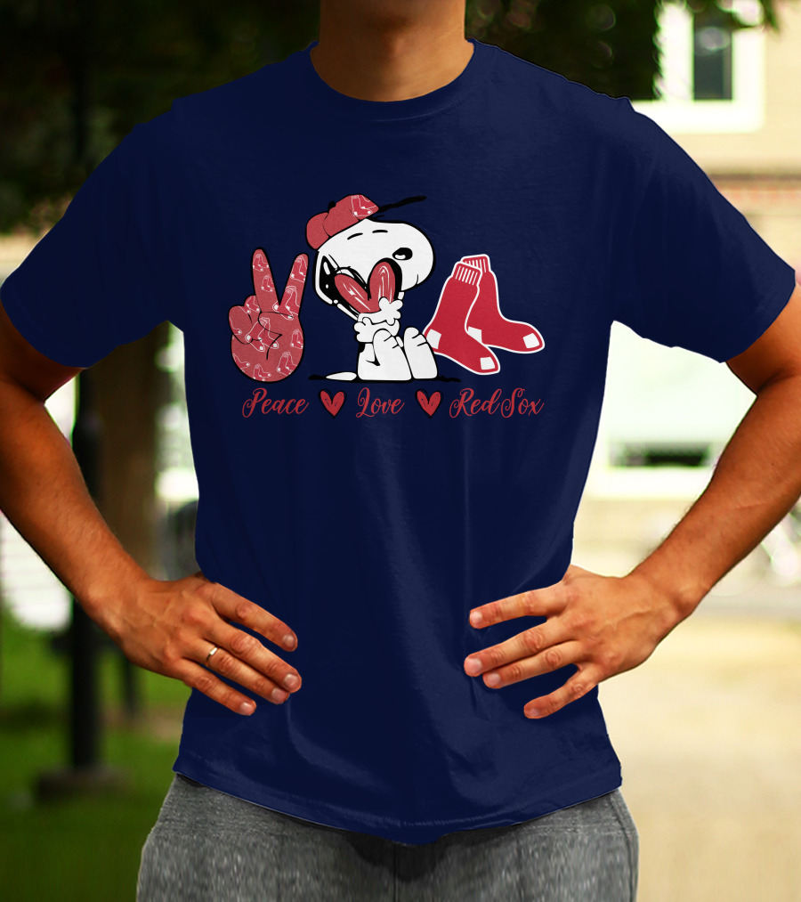 Peace Love Snoopy Red Sox T-Shirt