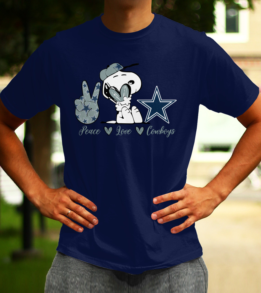 Peace Love Cowboys Snoopy Dallas Cowboys T-Shirt
