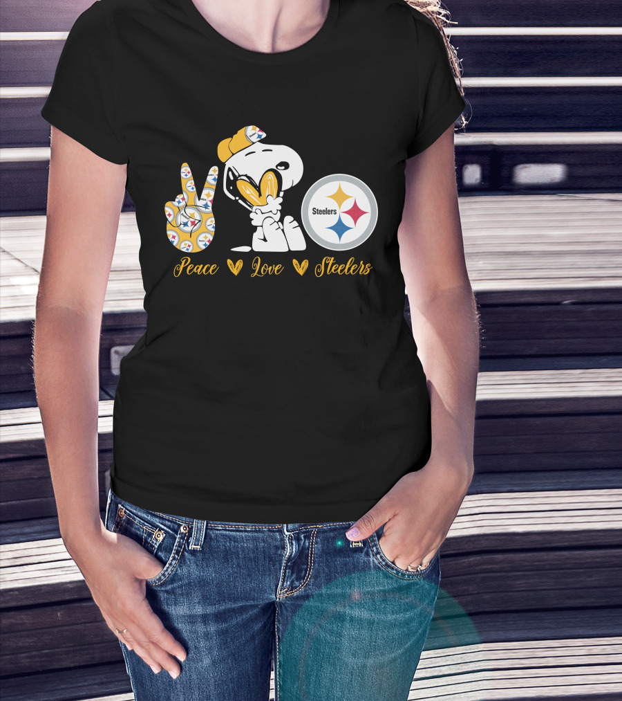 Peace Love Steelers Snoopy T-Shirt