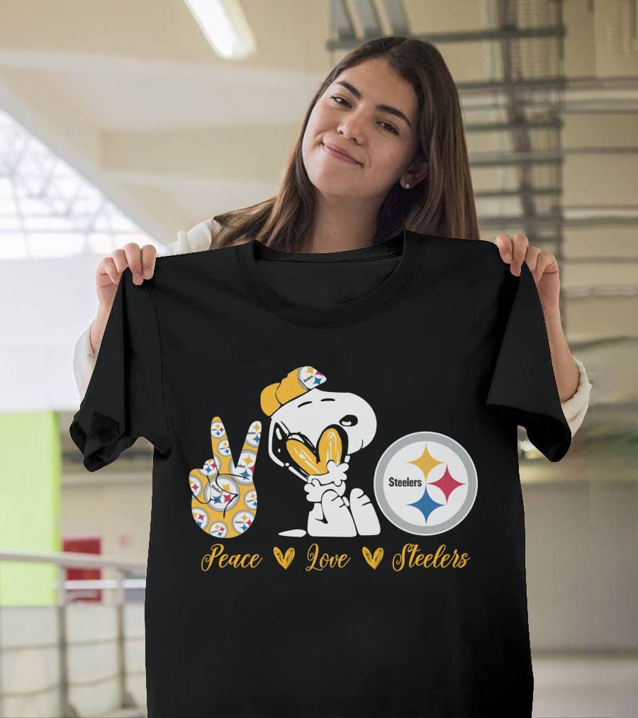 Peace Love Steelers Snoopy T-Shirt