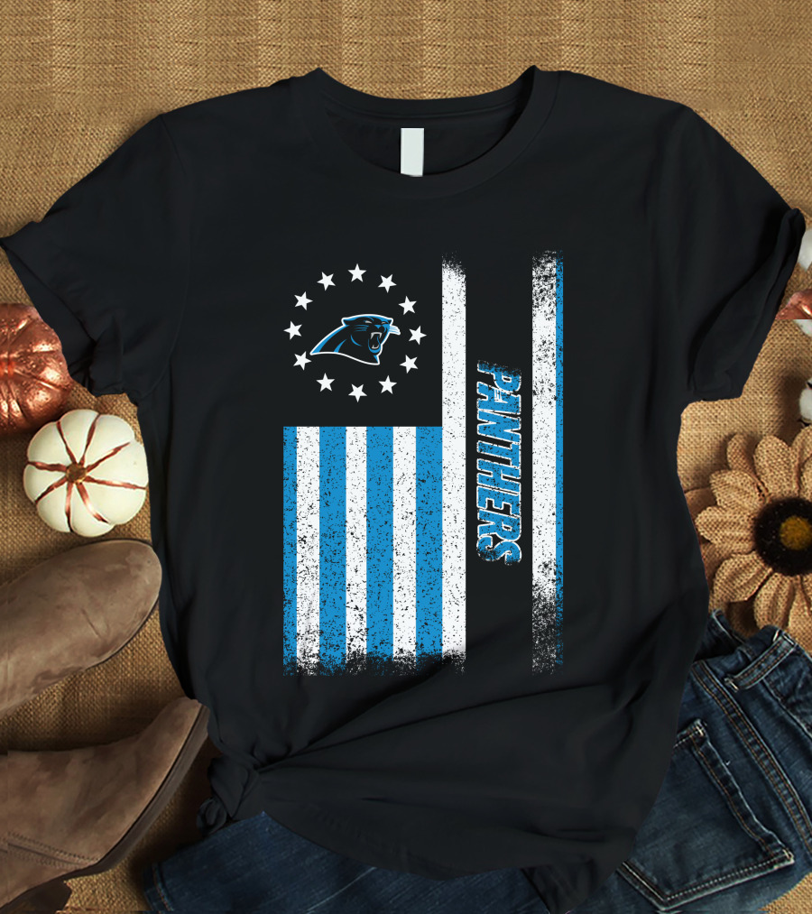 Carolina Panthers American Flag Stars And Stripes T-Shirt
