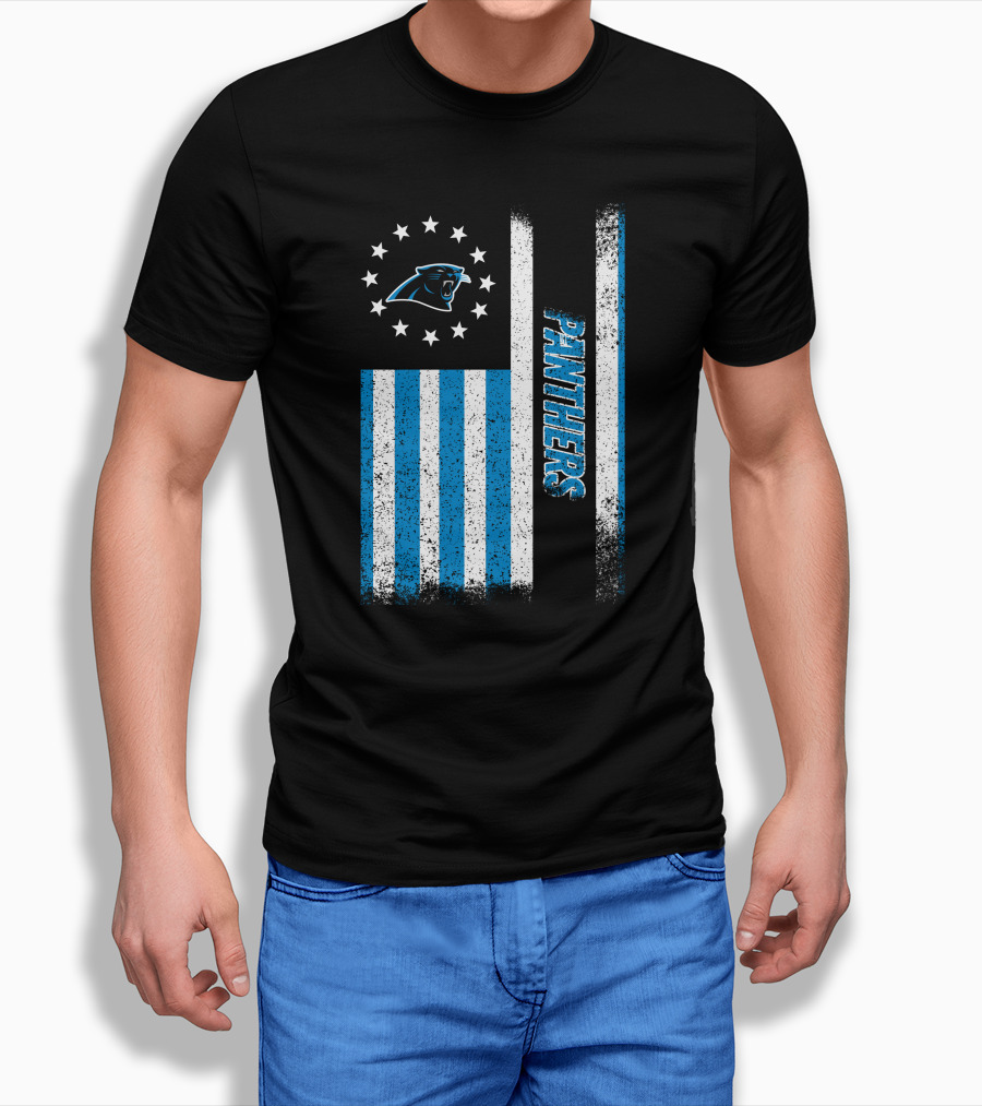 Carolina Panthers American Flag Stars And Stripes T-Shirt