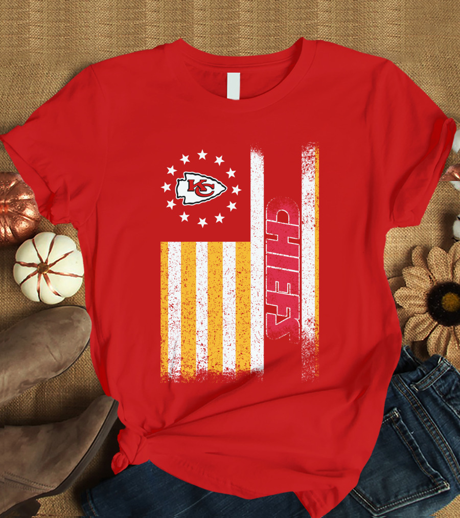 Kansas City Chiefs American Flag Stripes Stars T-Shirt