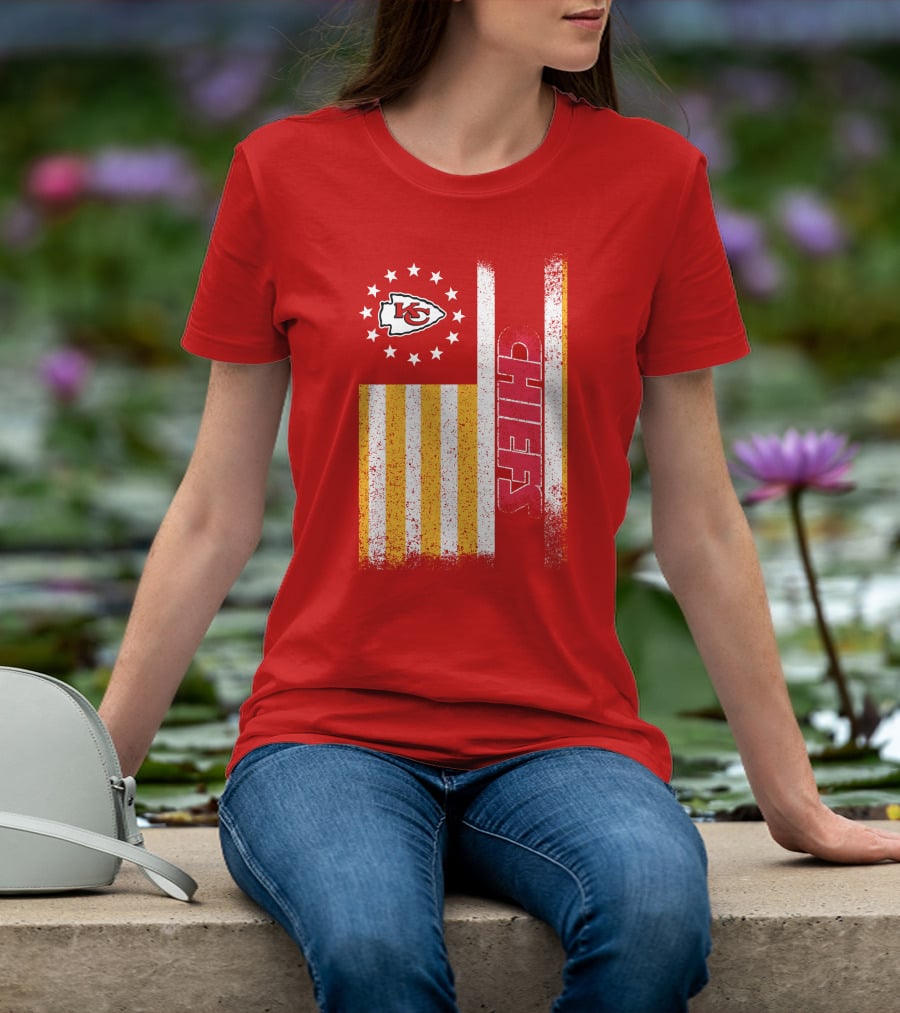 Kansas City Chiefs American Flag Stripes Stars T-Shirt