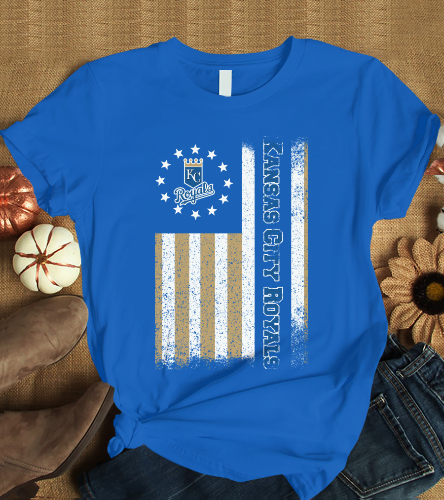 Kansas City Royals American Flag Distressed T-Shirt
