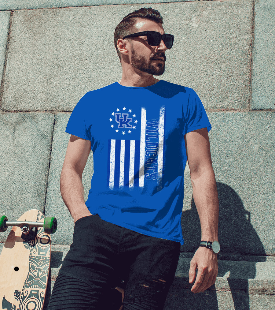 Kentucky Wildcats American Flag Uk Logo Wildcat Pride T-Shirt