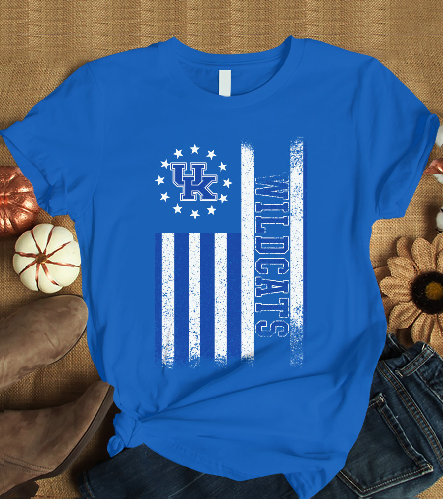 Kentucky Wildcats American Flag Uk Logo Wildcat Pride T-Shirt