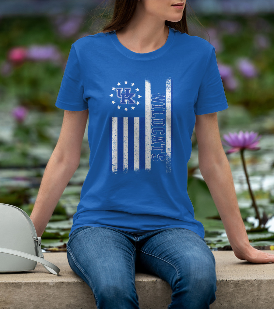 Kentucky Wildcats American Flag Uk Logo Wildcat Pride T-Shirt
