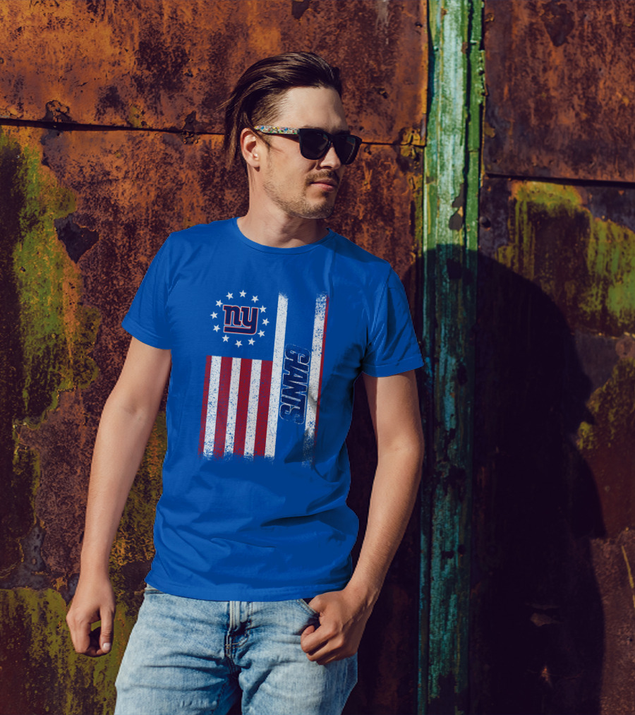 New York Giants Stars And Stripes American Flag T-Shirt