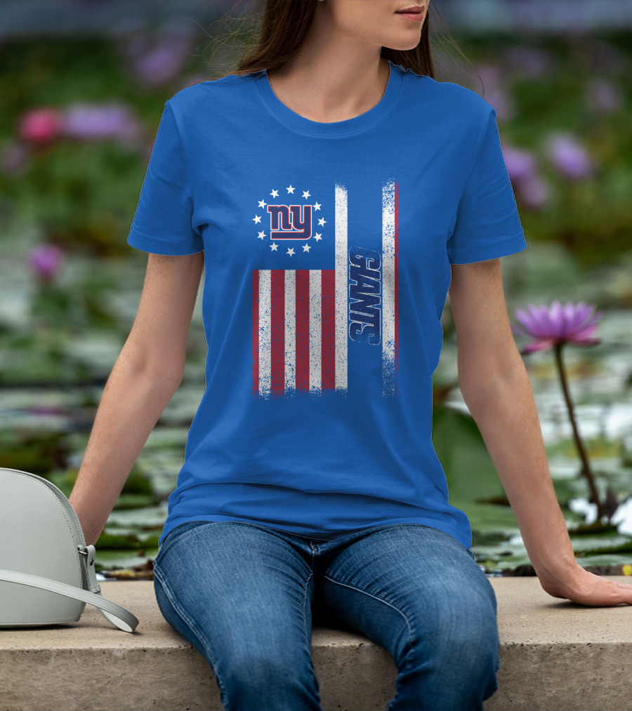 New York Giants Stars And Stripes American Flag T-Shirt