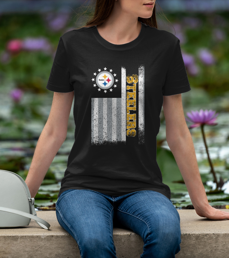 Pittsburgh Steelers American Flag Stars And Stripes T-Shirt