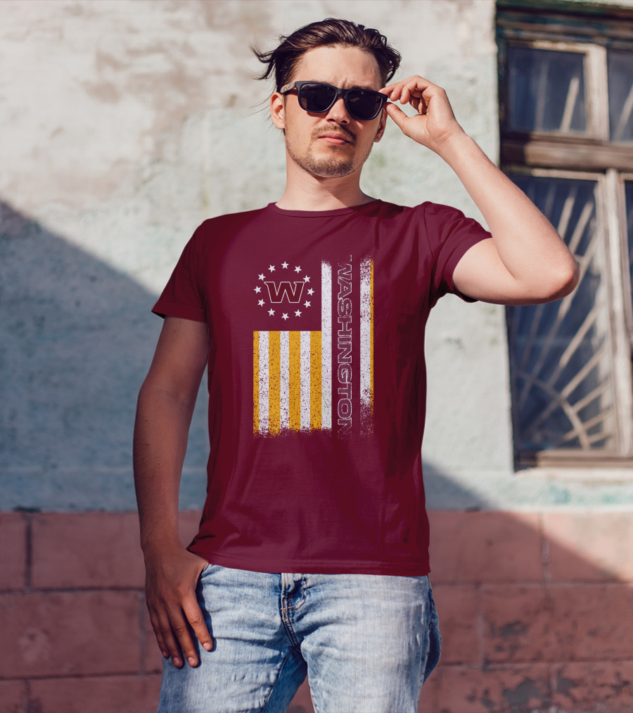 Washington W Stars Stripes American Flag T-Shirt