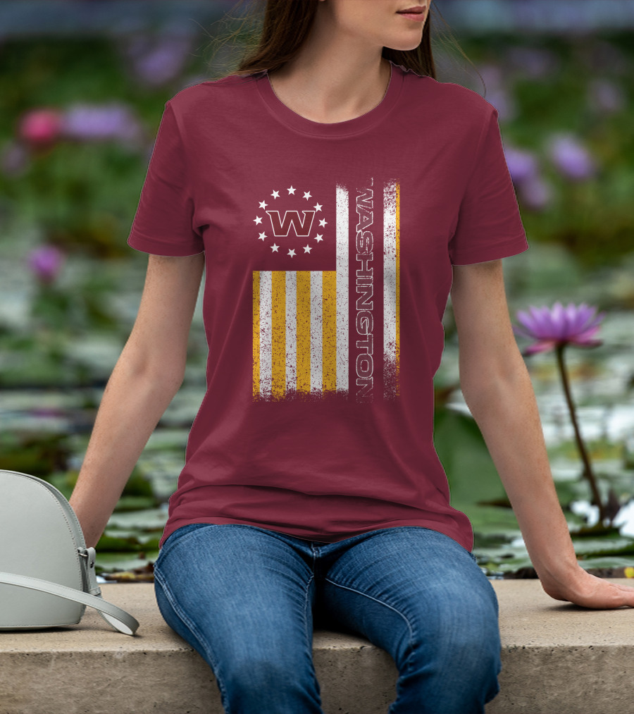 Washington W Stars Stripes American Flag T-Shirt