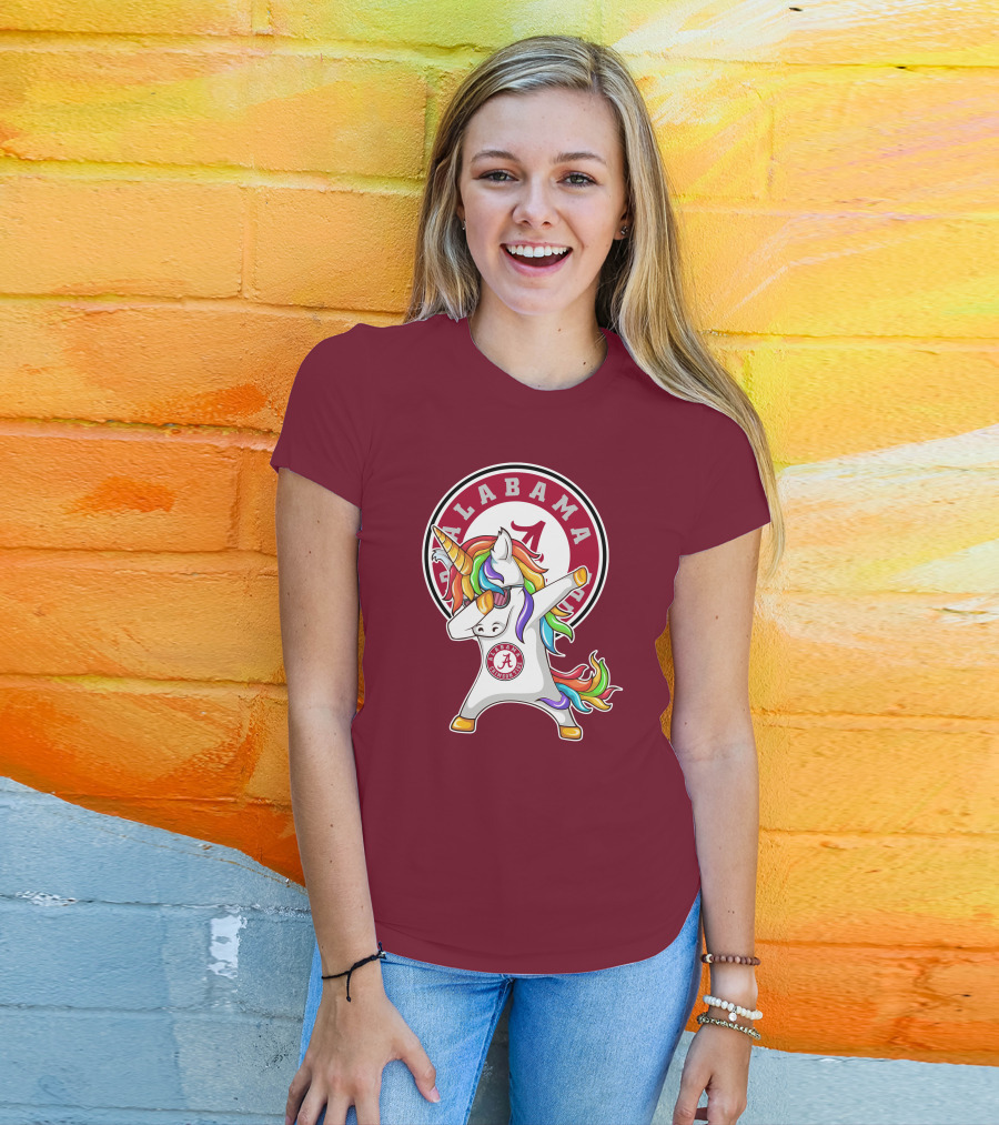 Alabama Crimson Tide Dabbing Unicorn T-Shirt