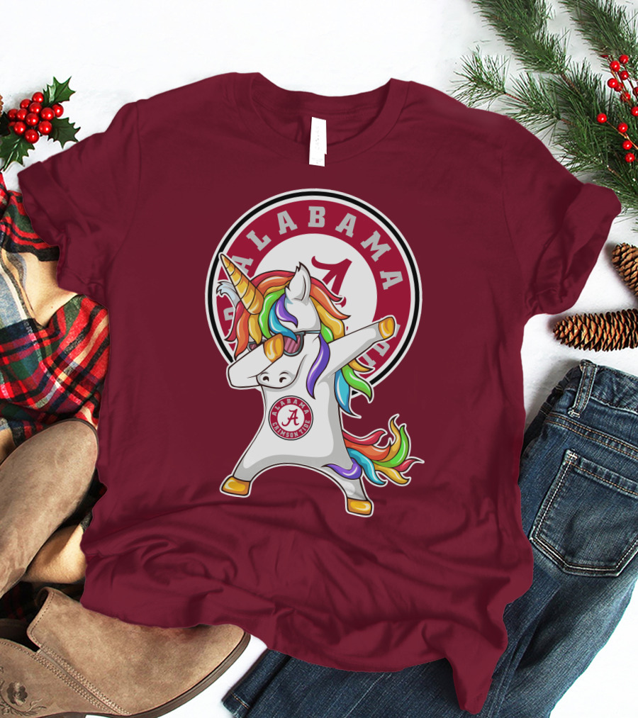 Alabama Crimson Tide Dabbing Unicorn T-Shirt