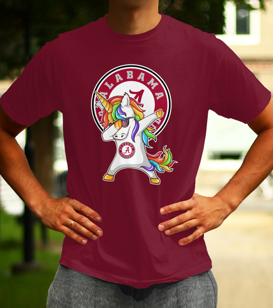 Alabama Crimson Tide Dabbing Unicorn T-Shirt