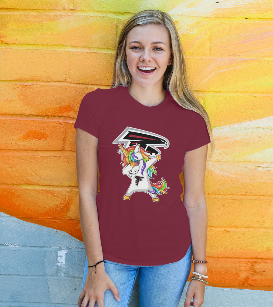 Atlanta Falcons Unicorn Rainbow Dabbing T-Shirt