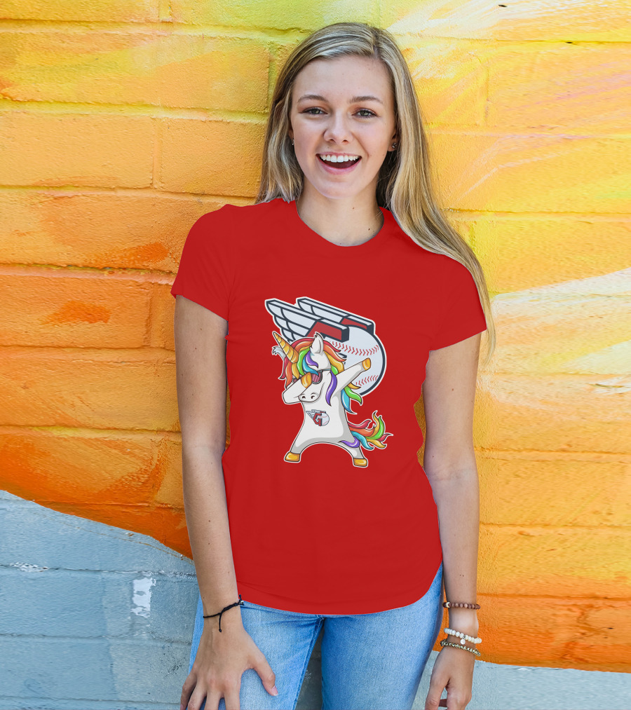 Cleveland Guardians Baseball Unicorn Dabbing With Winged Ball T-Shirt