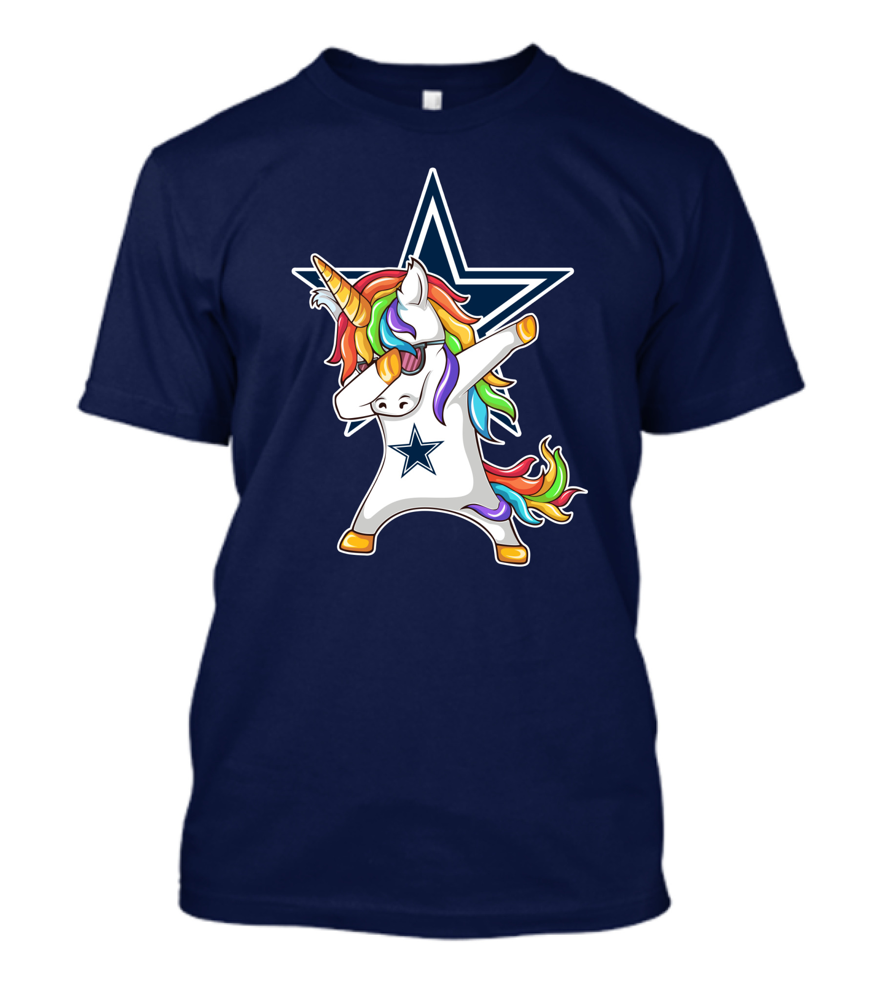 Dallas Cowboys Unicorn Dabbing Star Rainbow T-Shirt