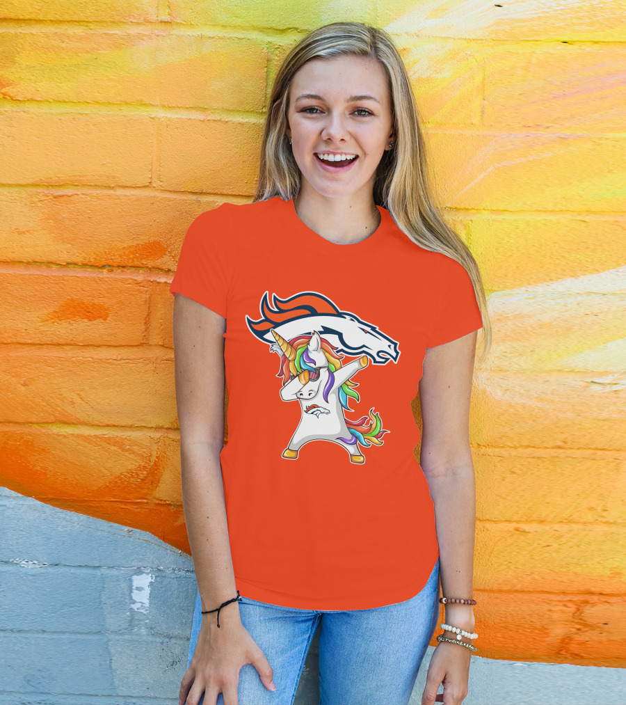 Denver Broncos Unicorn Dabbing NFL Sports Fan T-Shirt
