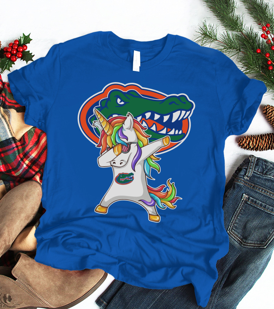 Florida Gators Dabbing Unicorn Rainbow Mane T-Shirt