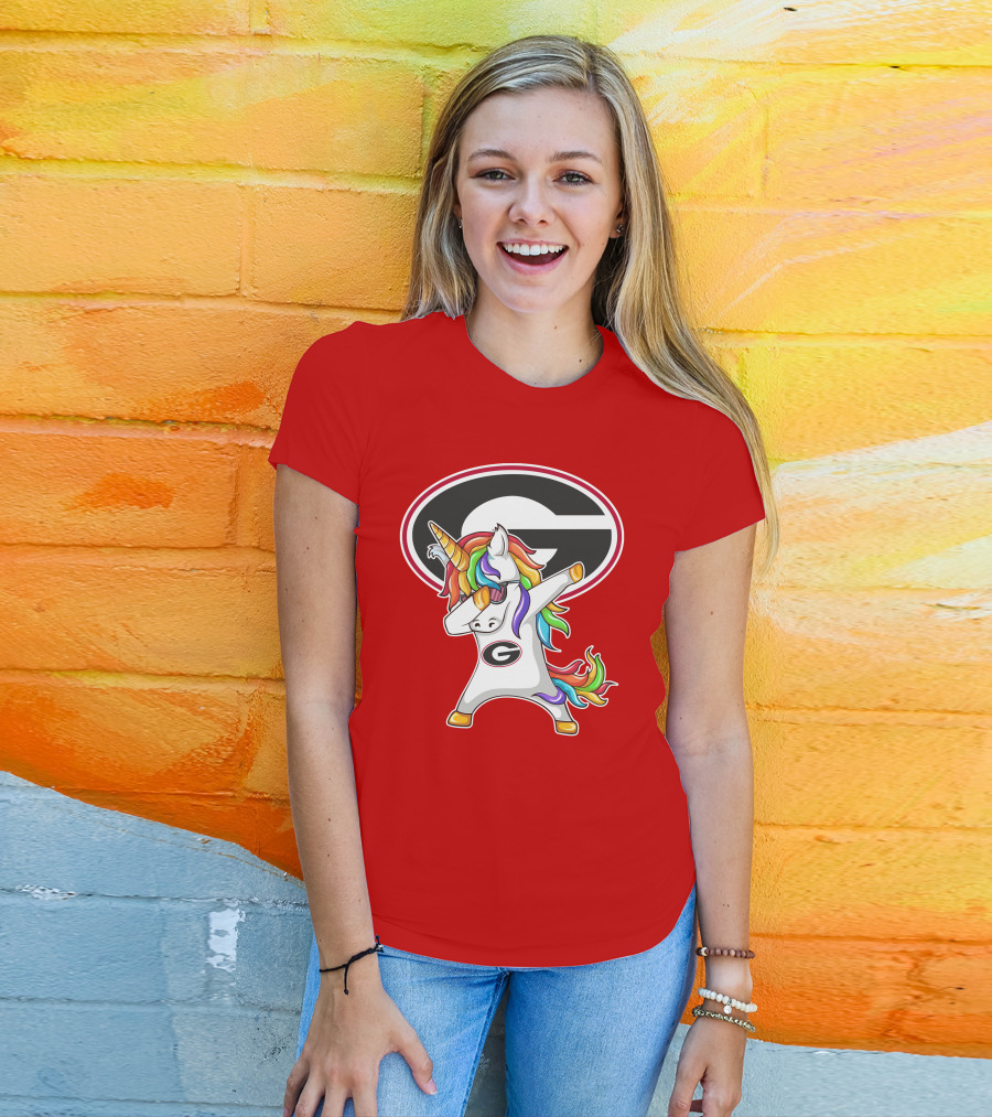 Georgia Bulldogs Dabbing Unicorn T-Shirt