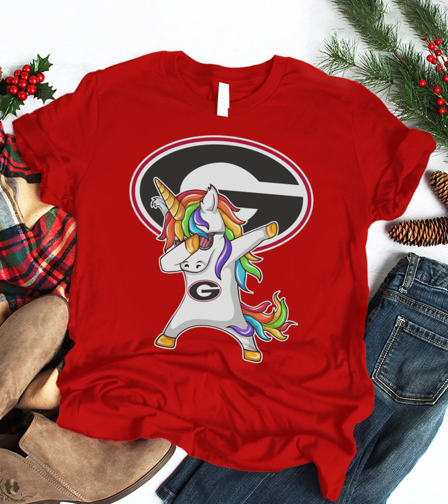 Georgia Bulldogs Dabbing Unicorn T-Shirt