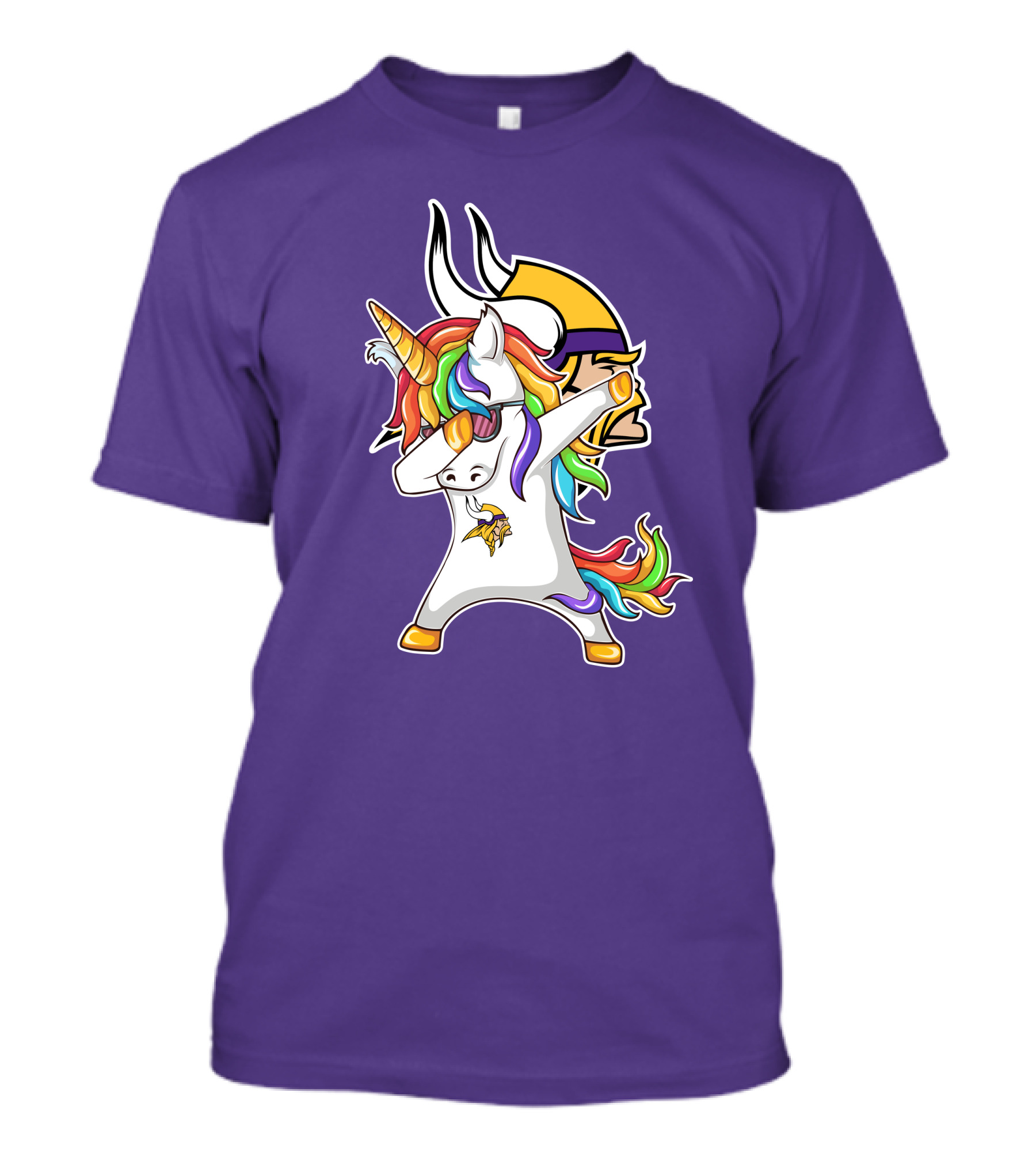 Minnesota Vikings Rainbow Unicorn Dabbing T-Shirt