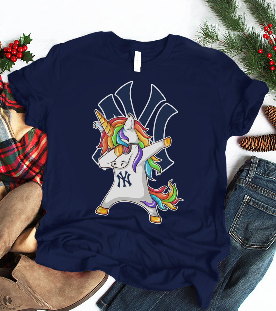 New York Yankees Unicorn Dabbing Rainbow T-Shirt