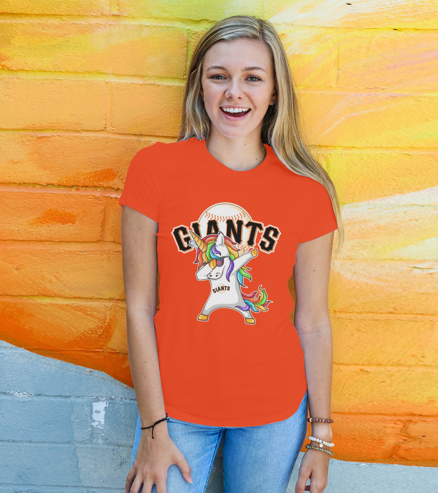 San Francisco Giants Unicorn Dabbing Baseball T-Shirt
