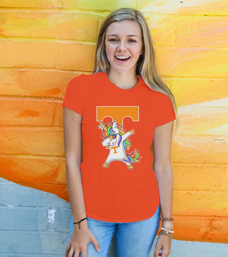 Tennessee Volunteers Dabbing Unicorn With Iconic Orange T T-Shirt