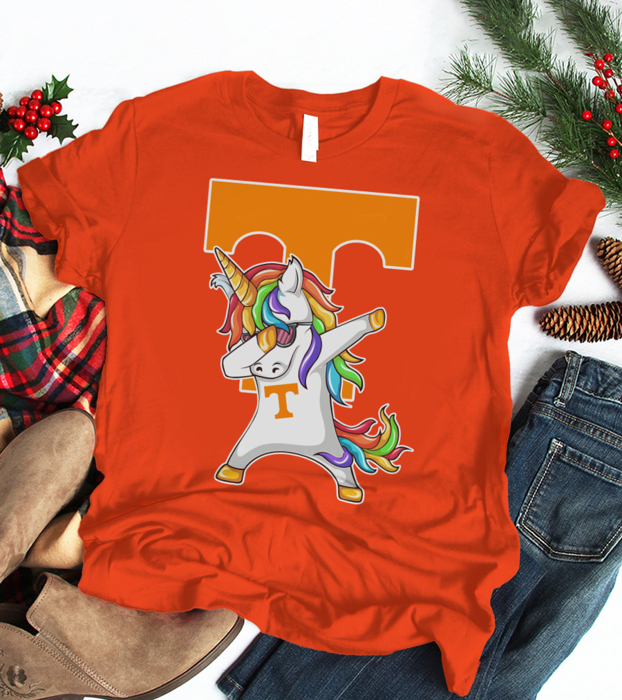 Tennessee Volunteers Dabbing Unicorn With Iconic Orange T T-Shirt