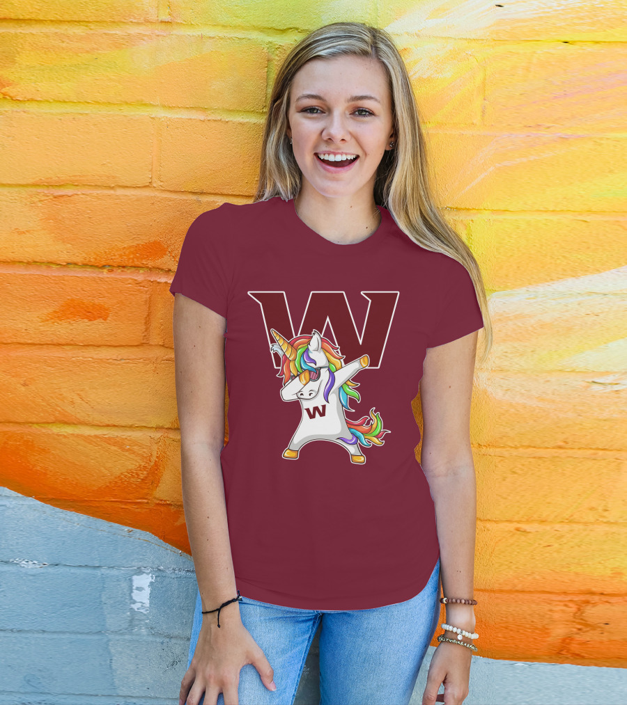 Washington Football Team Unicorn Dabbing W T-Shirt