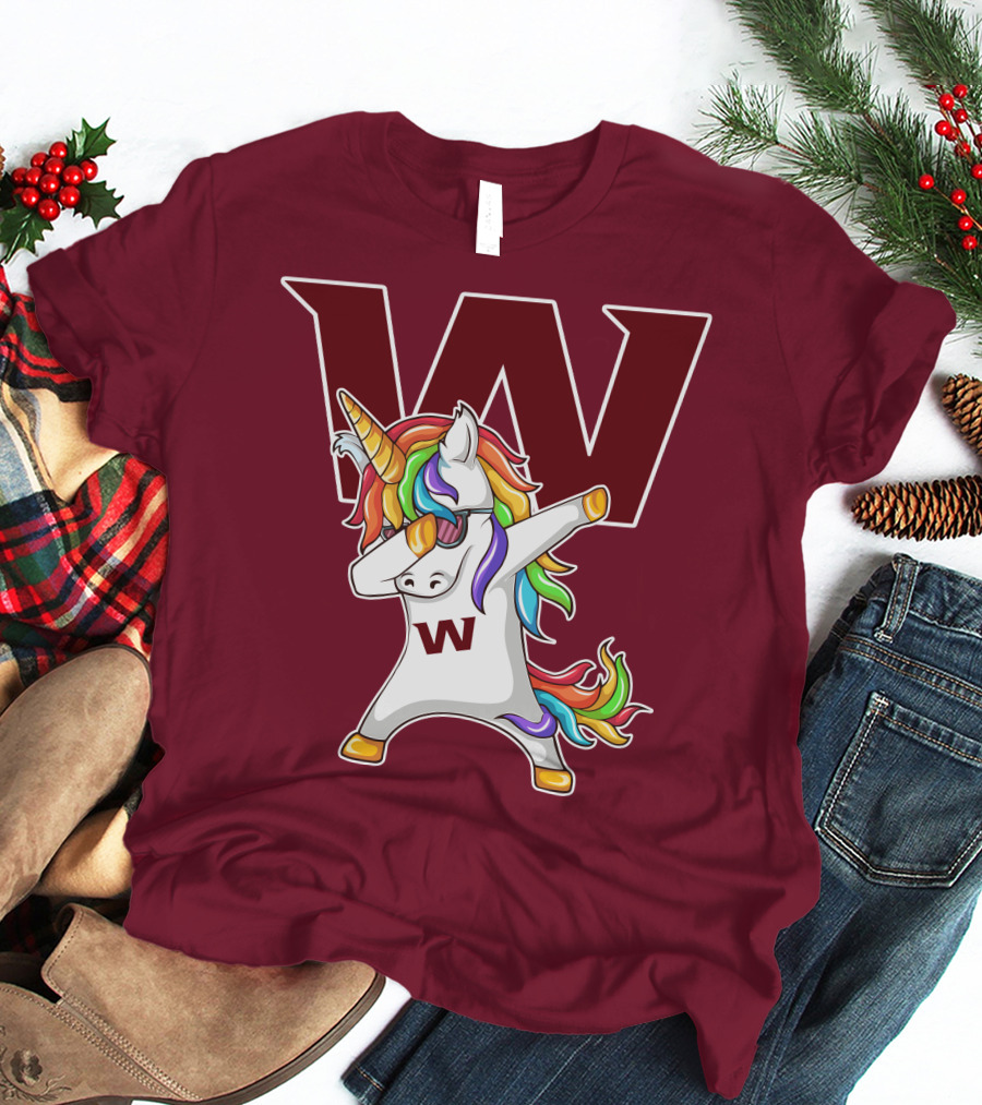 Washington Football Team Unicorn Dabbing W T-Shirt