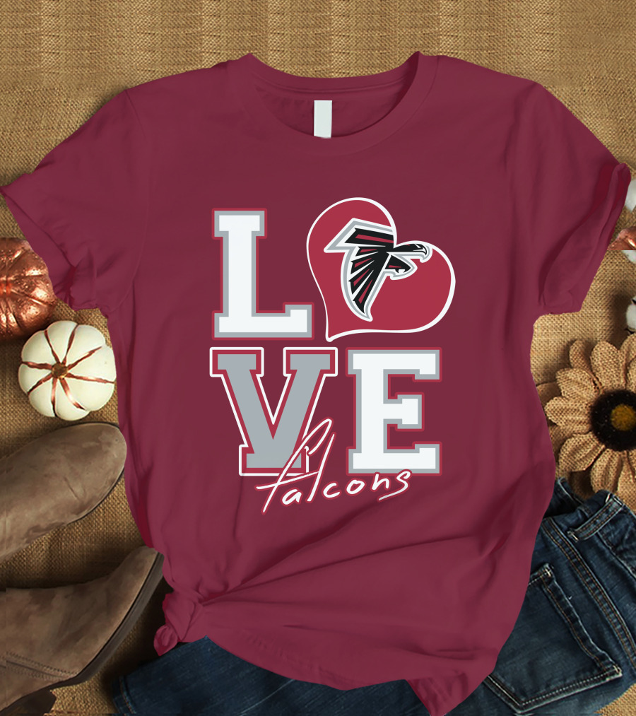 LOVE Atlanta Falcons Heart T-Shirt