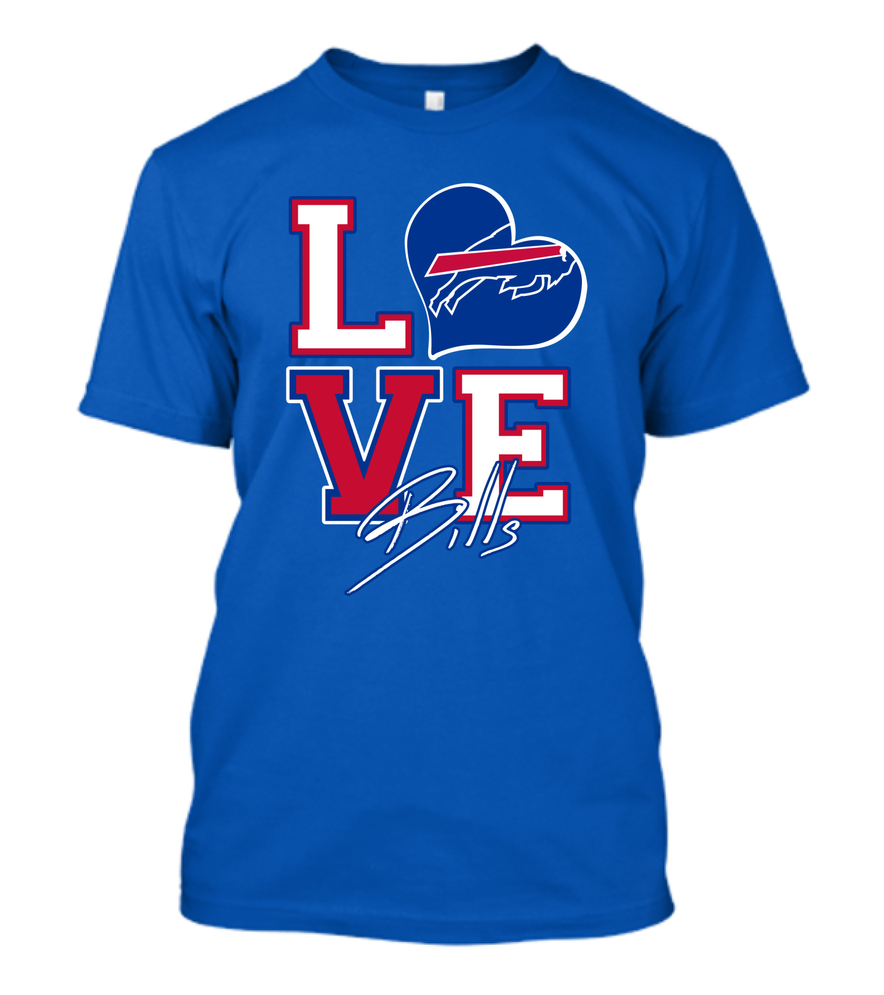 LOVE My Buffalo Bills Heart Logo Featuring Iconic Football Team Emblem T-Shirt