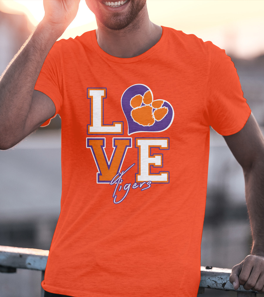LOVE Heart Tigers Clemson T-Shirt
