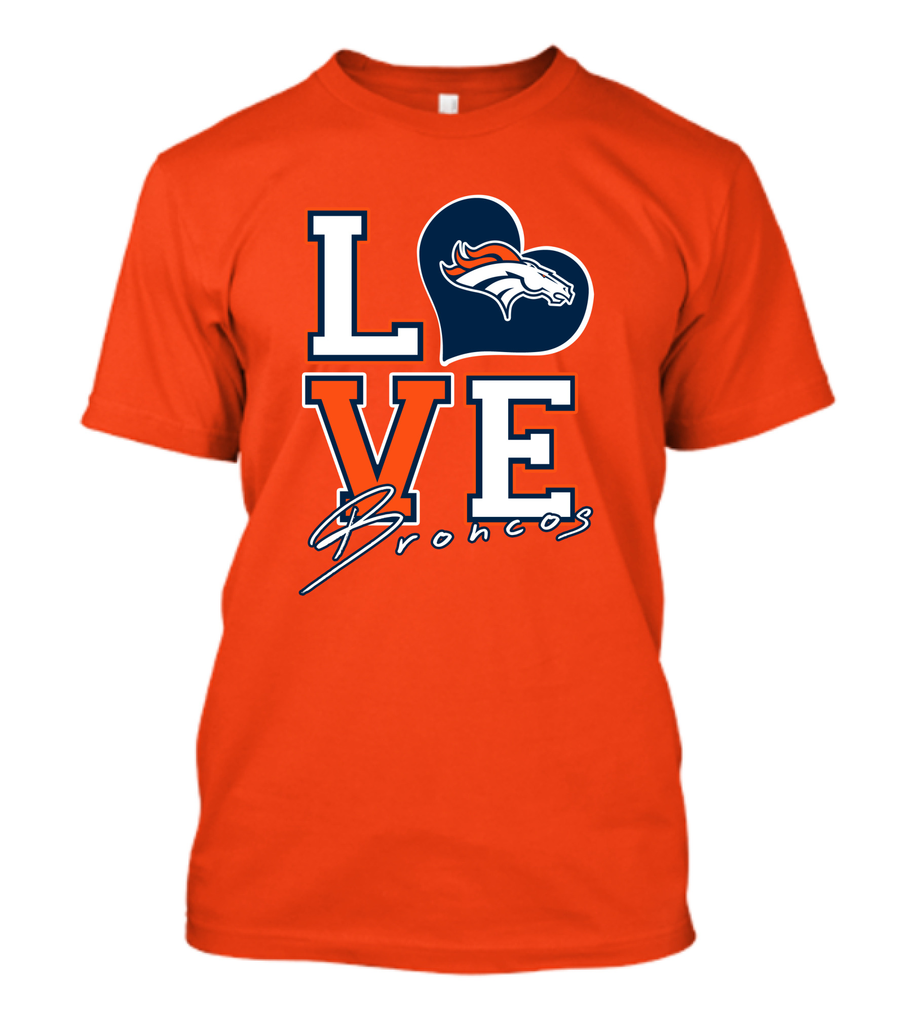 Love Broncos Denver Broncos Heart T-Shirt