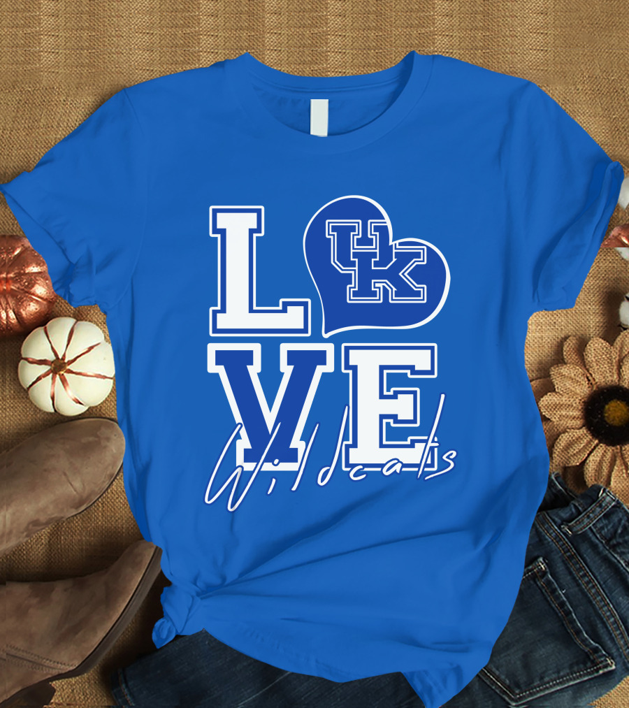 LOVE Kentucky Wildcats UK Heart Wildcats T-Shirt