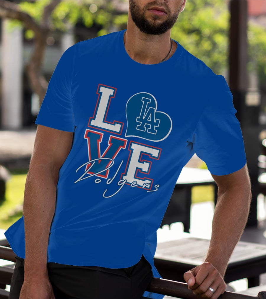 LOVE LA Dodgers Heart T-Shirt