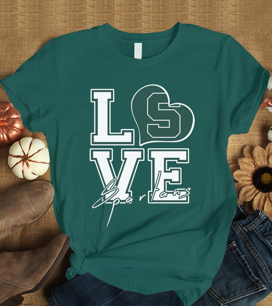 Love Spartans Michigan State Heart T-Shirt