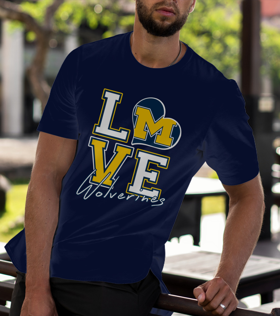 Love Michigan Wolverines Heart T-Shirt