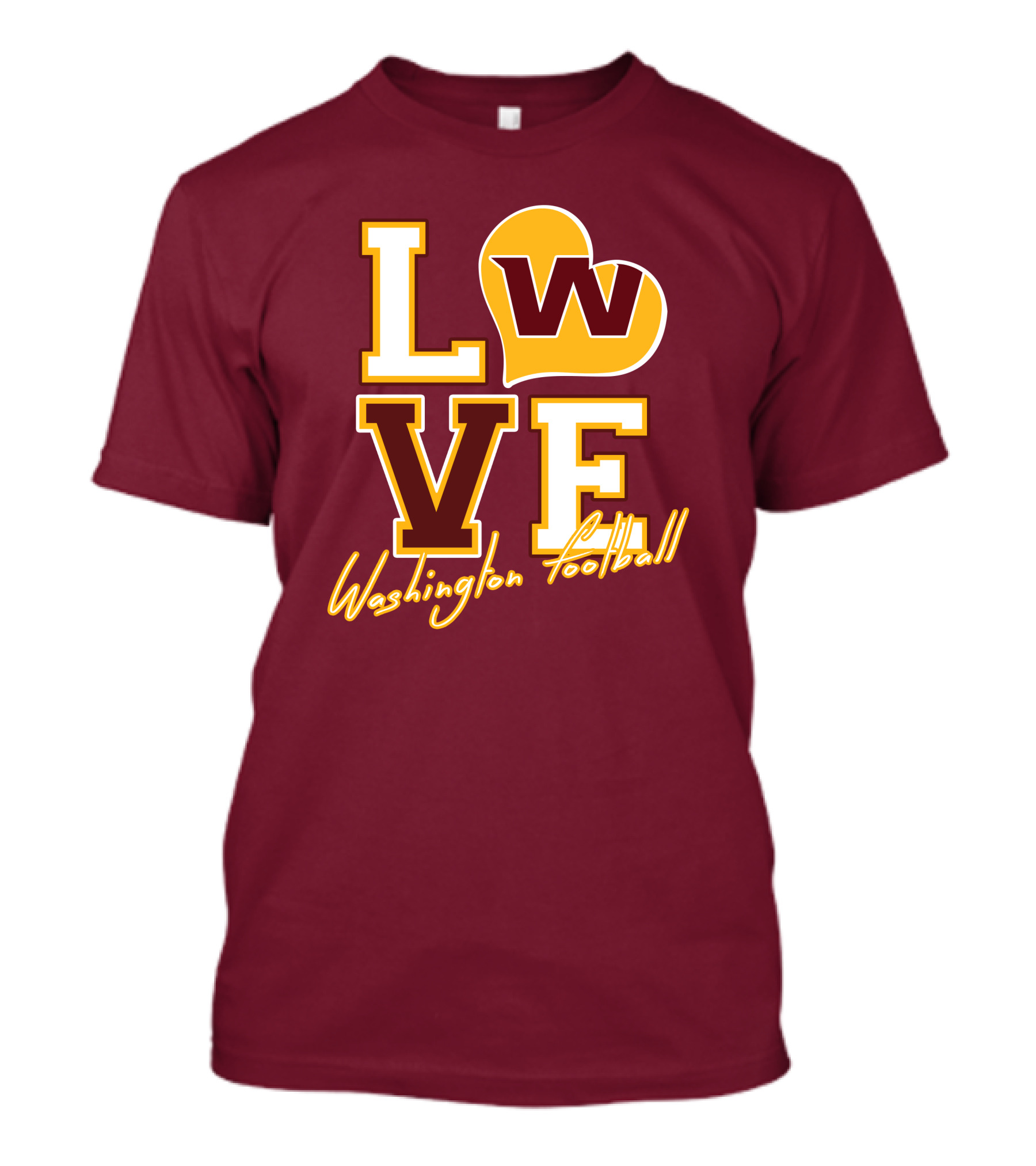Washington Football Love W Heart T-Shirt