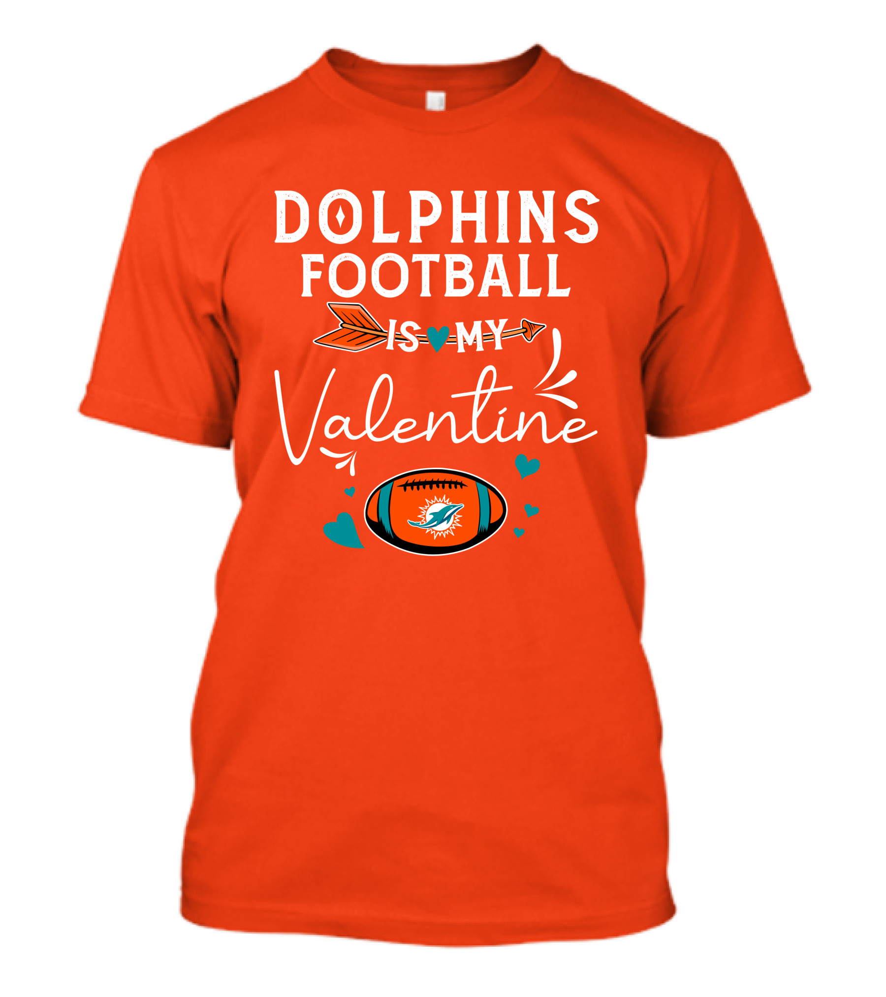 Dolphins Football Is My Valentine T-Shirt