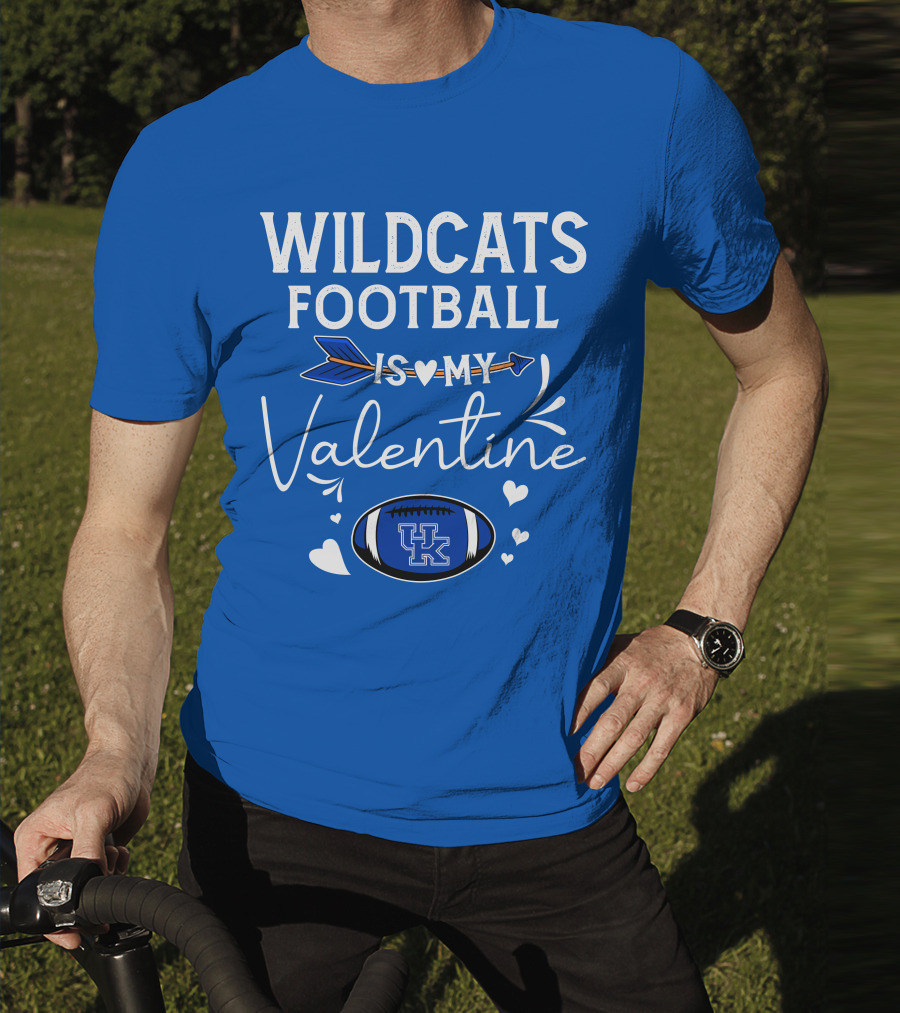 Wildcats Football Is My Valentine UK Football Heart Arrow T-Shirt