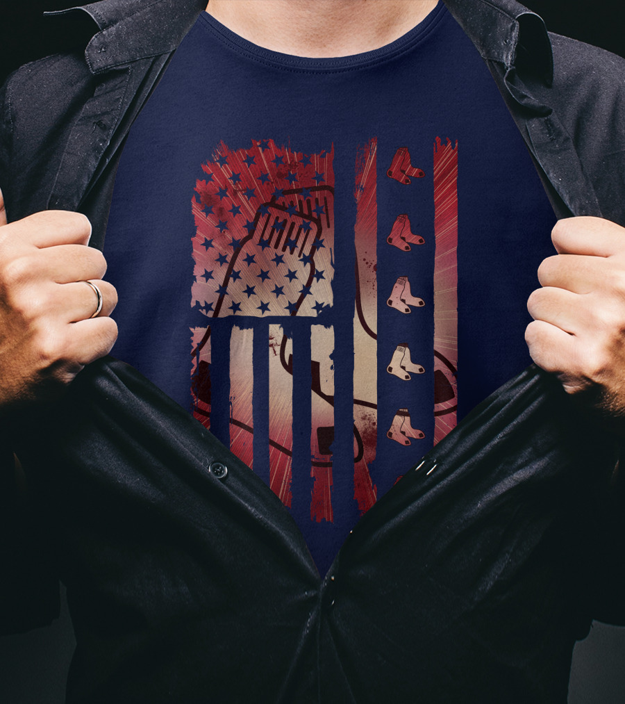 Boston Red Sox Patriotic Stars And Stripes T-Shirt