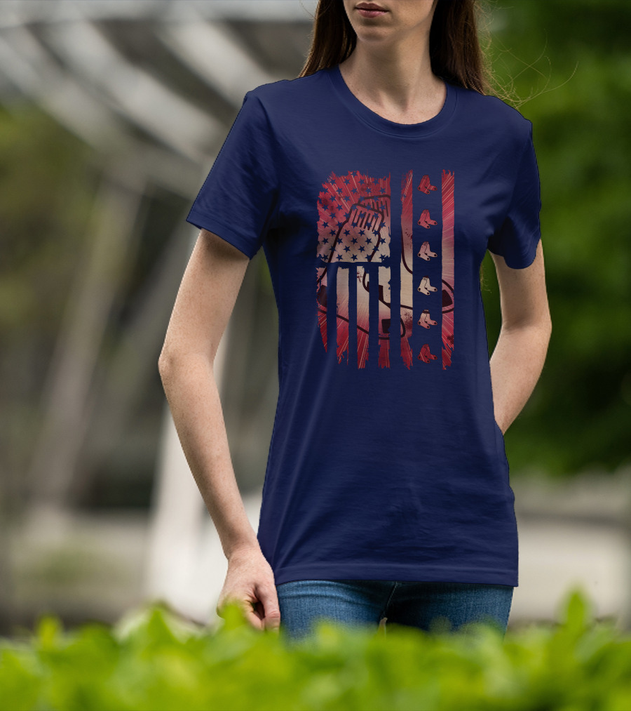 Boston Red Sox Patriotic Stars And Stripes T-Shirt