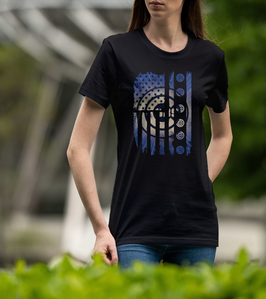 Chicago Cubs Stars And Stripes American Flag T-Shirt
