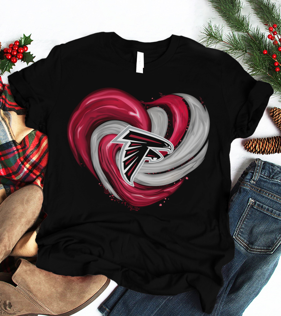 Atlanta Falcons Heart Swirl Emblem T-Shirt
